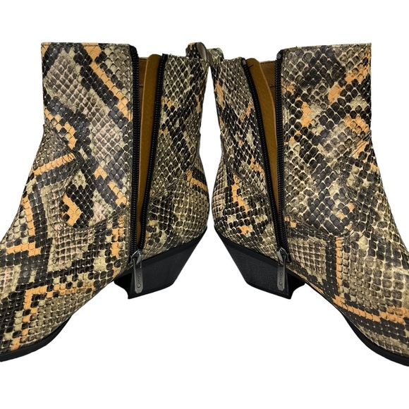 Circus By Sam Edelman Garth Vegan Leather Snake Embossed Booties Size 8.5 - Picture 6 of 12